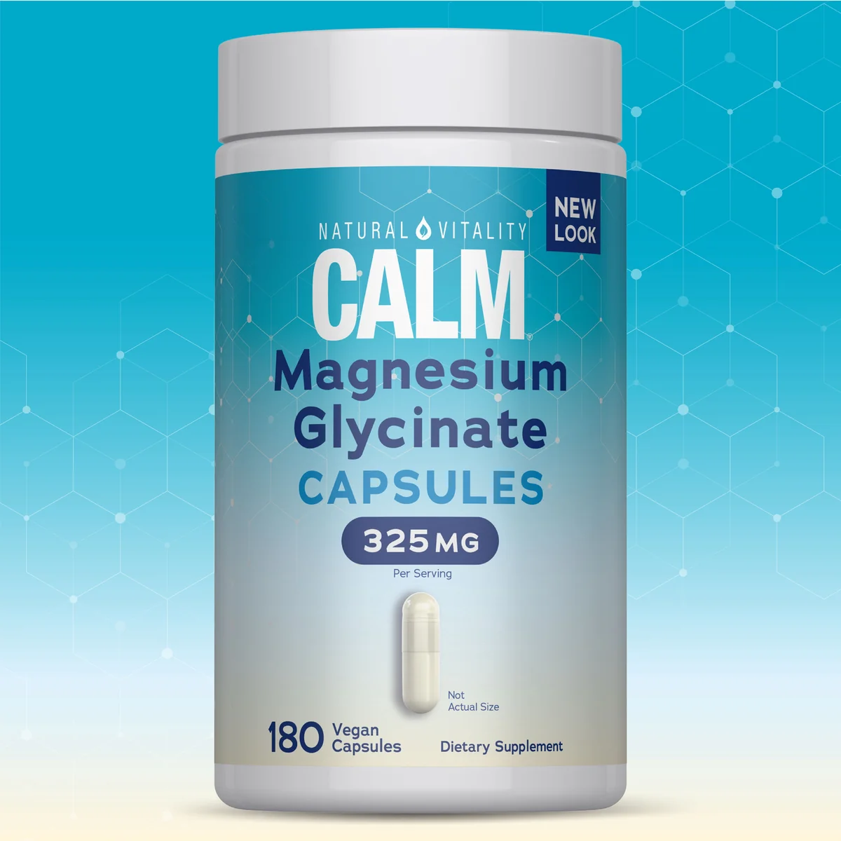 Natural Vitality CALM Glicinato de Magnesio, 180 cápsulas veganas (325 mg por porción)